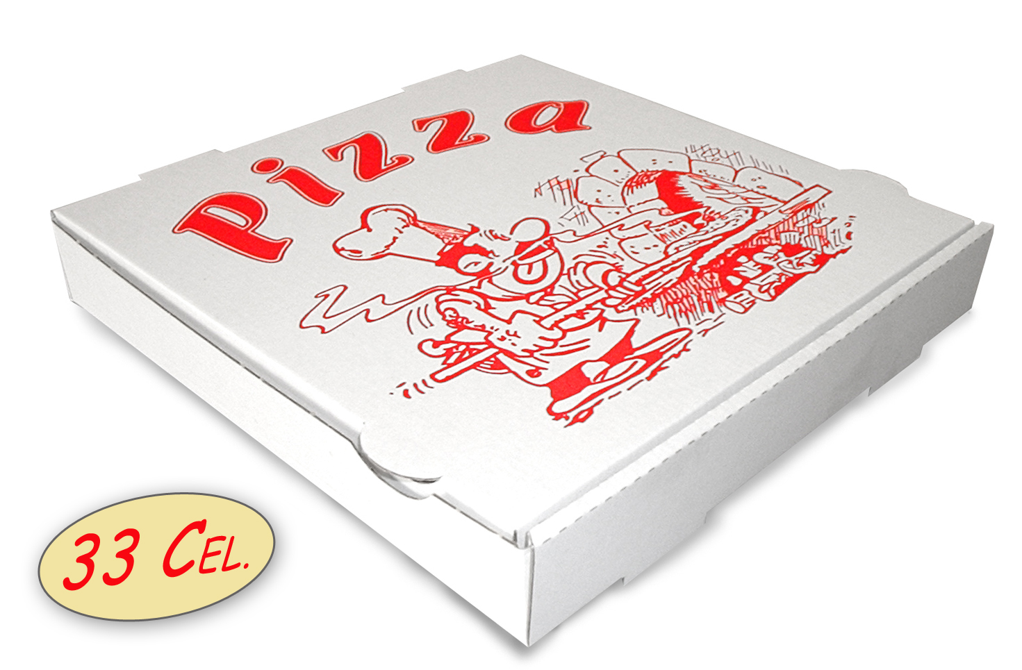 CARTONS PIZZA CELLULOSE 33X33X4.5 NY