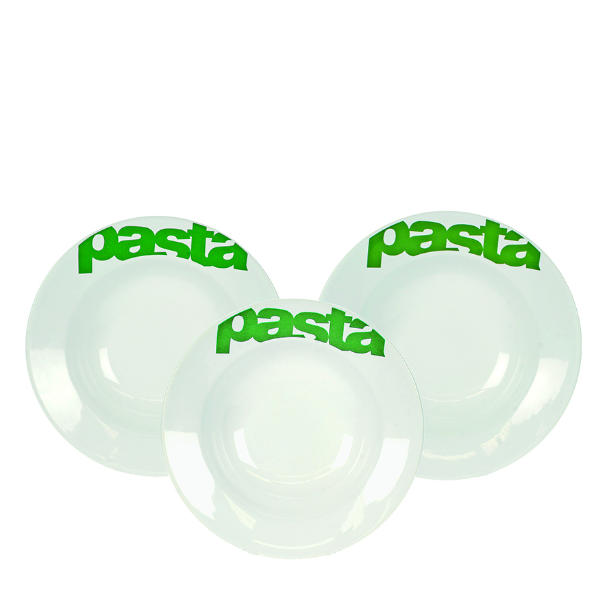 ASSIETTE PASTA 3COUL VERT BLEU ROUGE DIAM 26CM