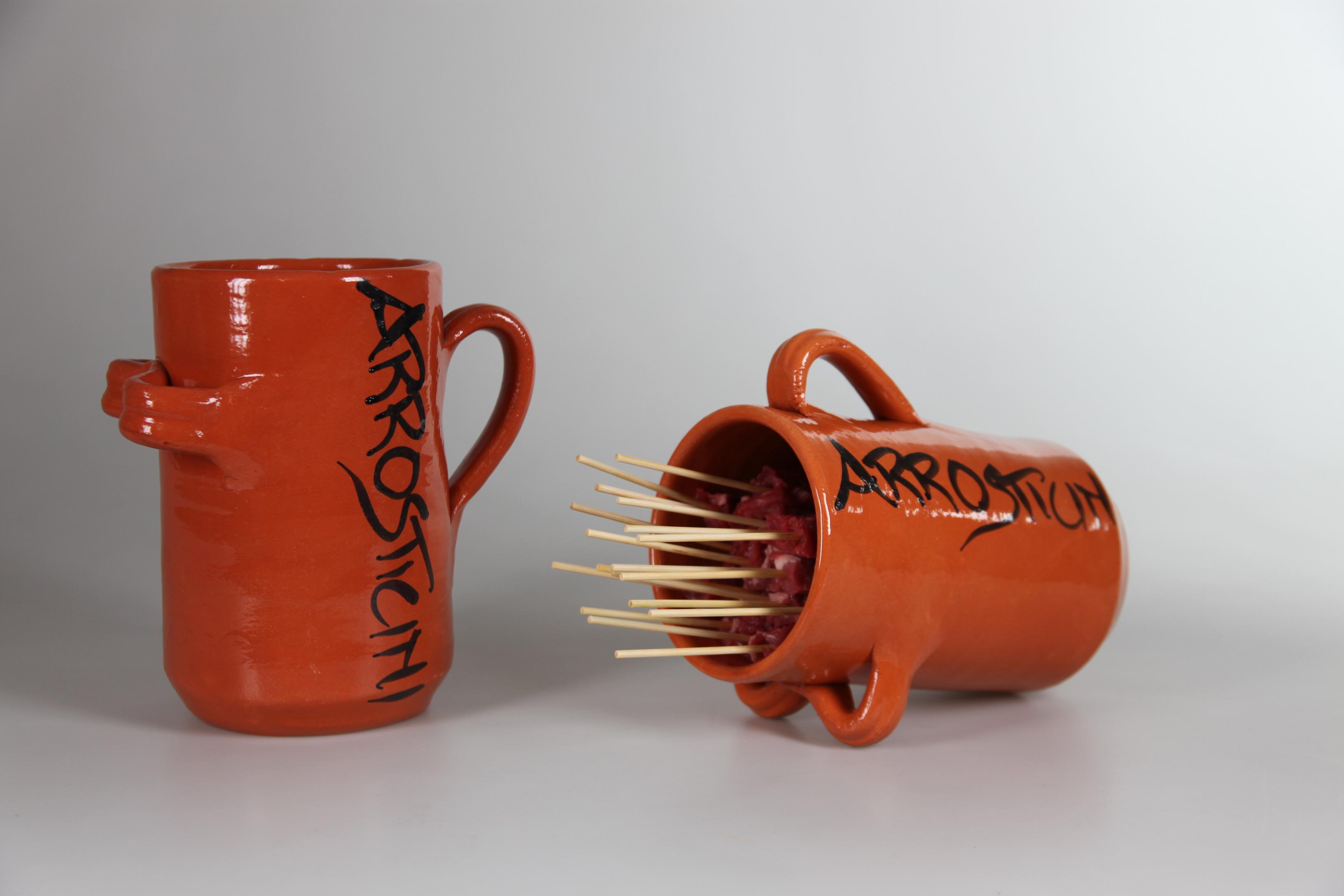 BROCCA PORTA ARROSTICINI TERRACOTTA H21 °11CM
