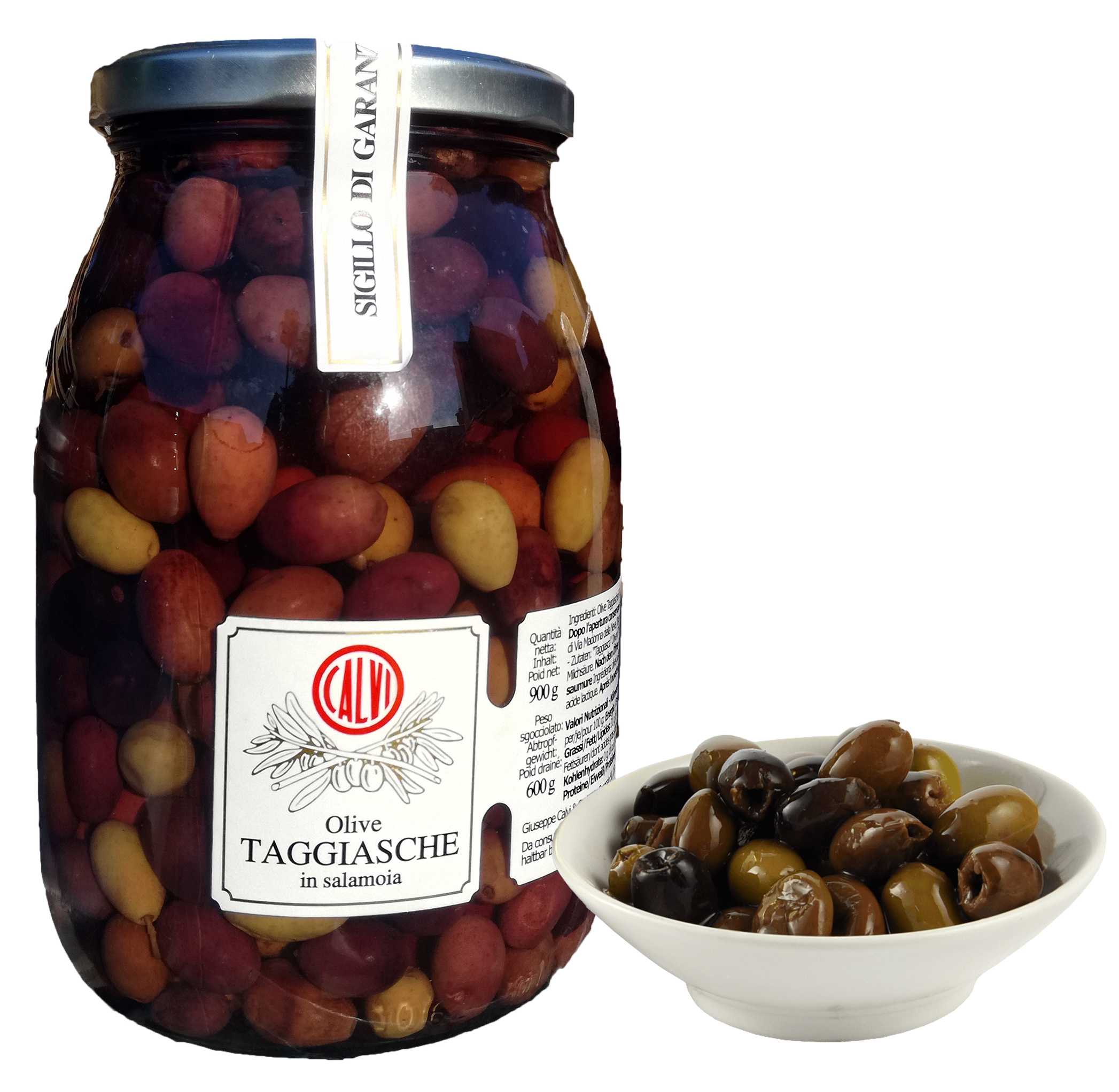 OLIVE TAGGIASCHE SAUMURE 600G PNE 900G AVEC NOYAU