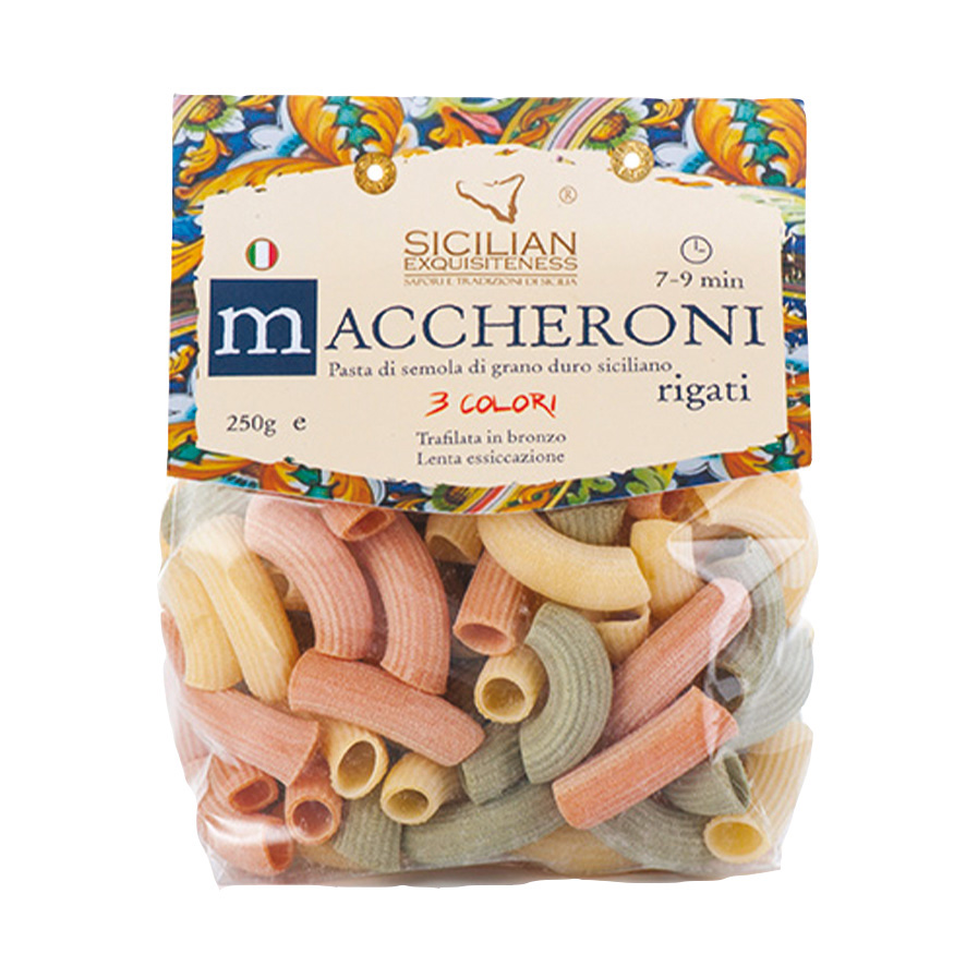 MACCHERONI RIGATI 3 COULEURS 250G