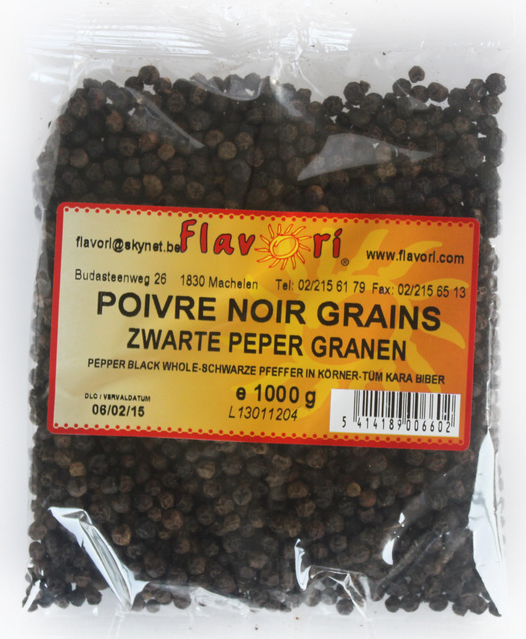 POIVRE NOIR GRAINS 1KG