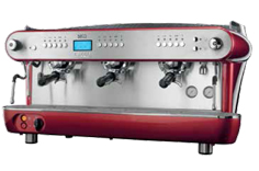 MACHINE CAFE DECO EVO 3 GROUPES ROUGE