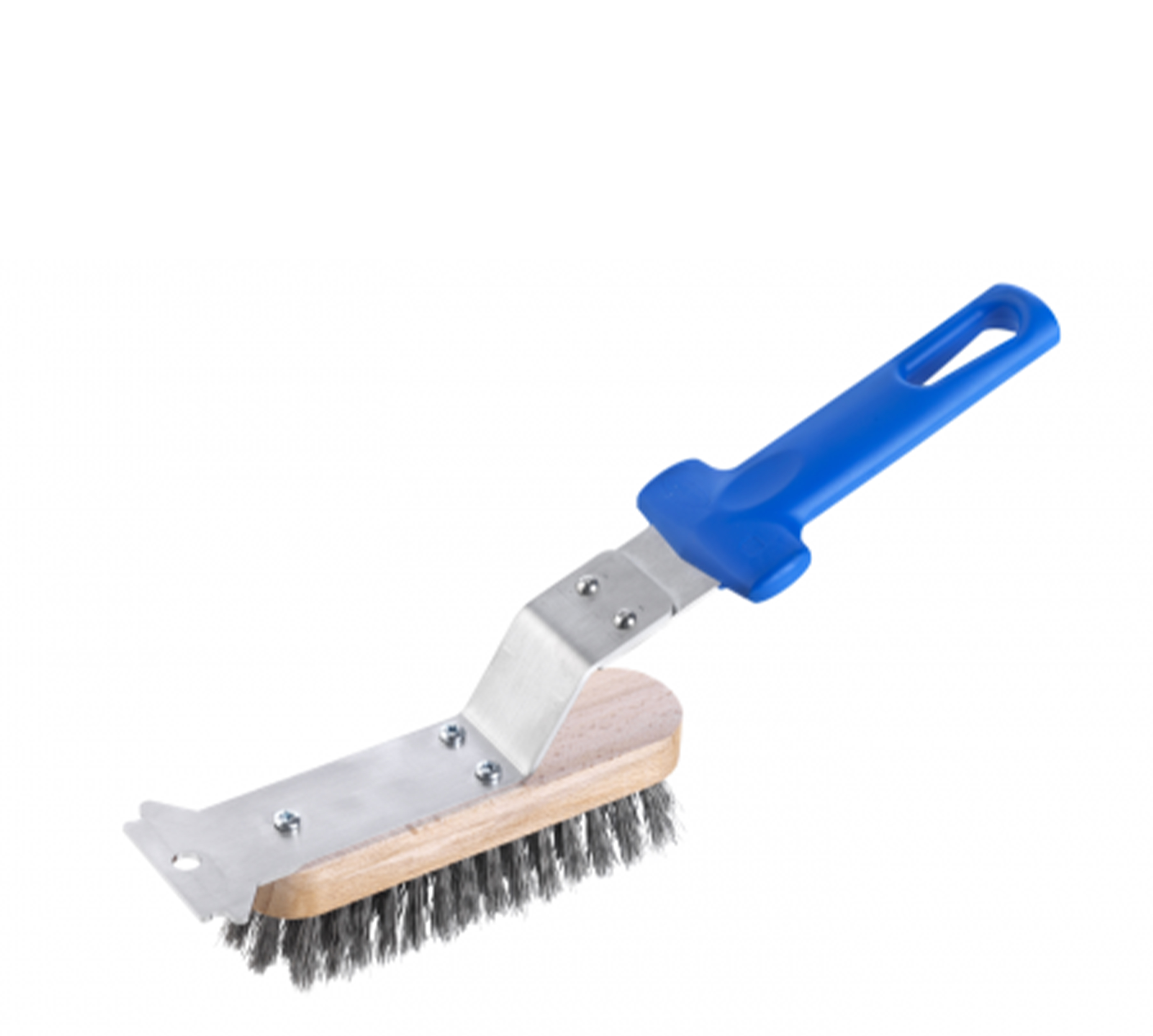 BROSSE SOIES ACIER INOX AVEC RACLOIR