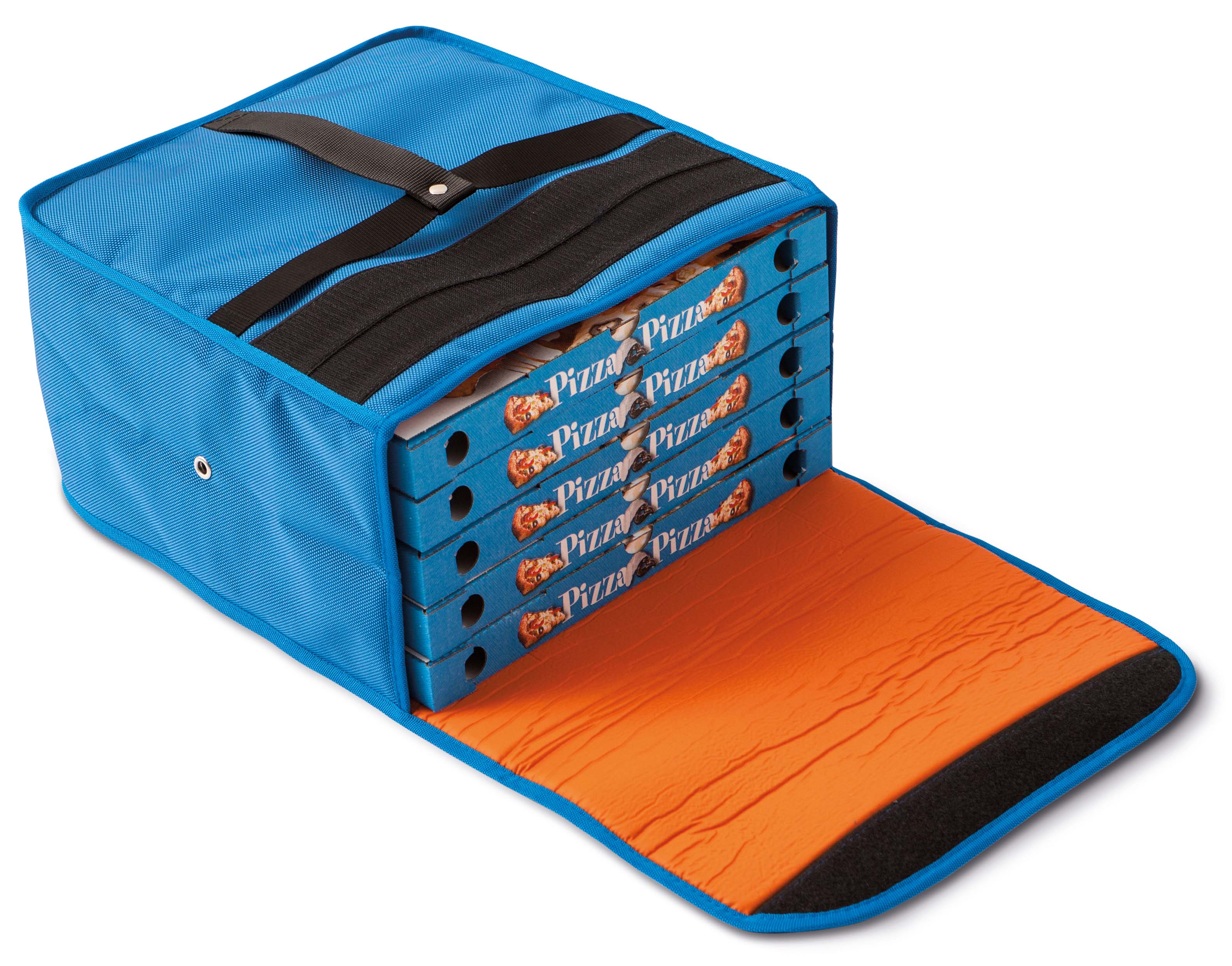 SAC PIZZA 5CARTONS DIA33 BLEU AVEC TROUS QUALI SUP