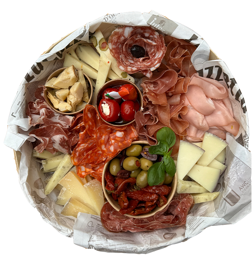 PLATEAU FROMAGE + CHARCUT + ANTIPASTI - PRIX PP