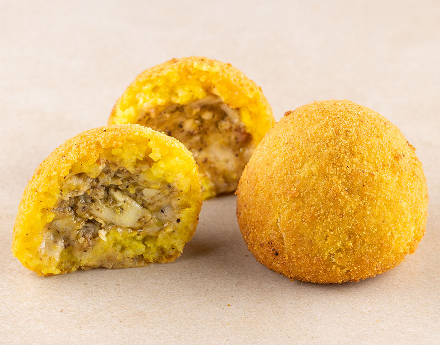 ARANCINI PISTACCHIO PROVOLA E PANCETTA