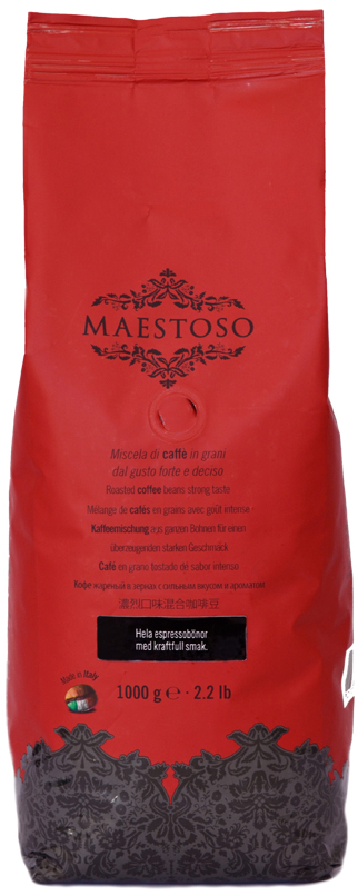CAFE MAESTOSO 1KG GRAINS (10% A + 90% R)