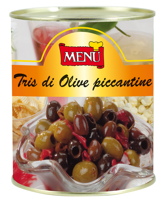 OLIVES TRIS PIQUANTES 780G***