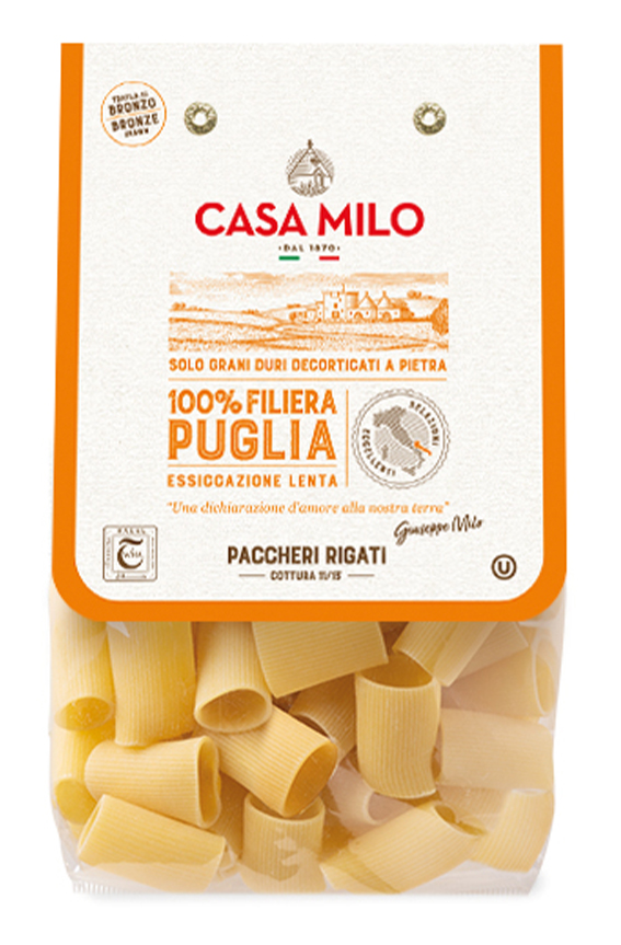 PACCHERI RIGATI BRONZO 100% PUGLIA 500G