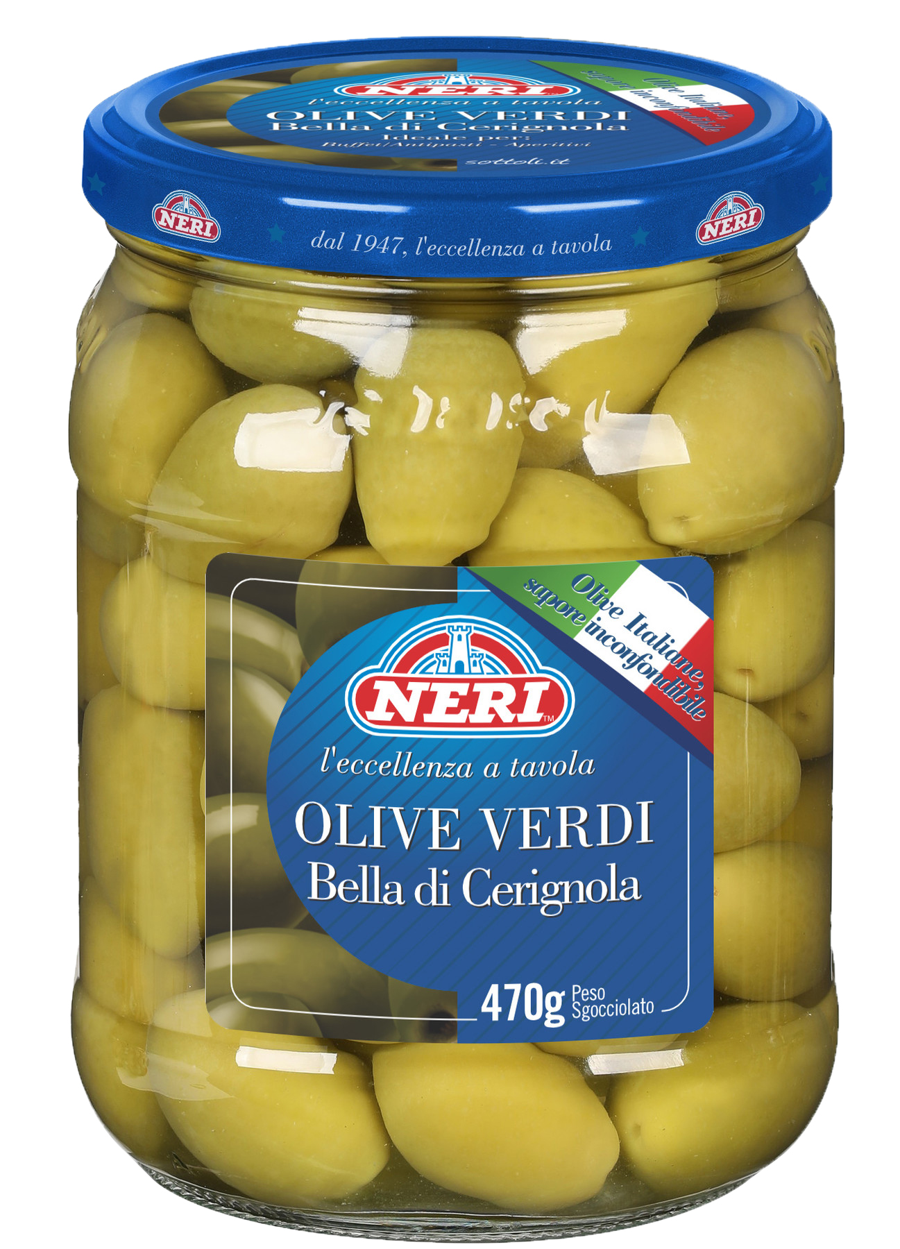 OLIVES VERTES BELLA CERIGNOLA 825ML(800G/470G)