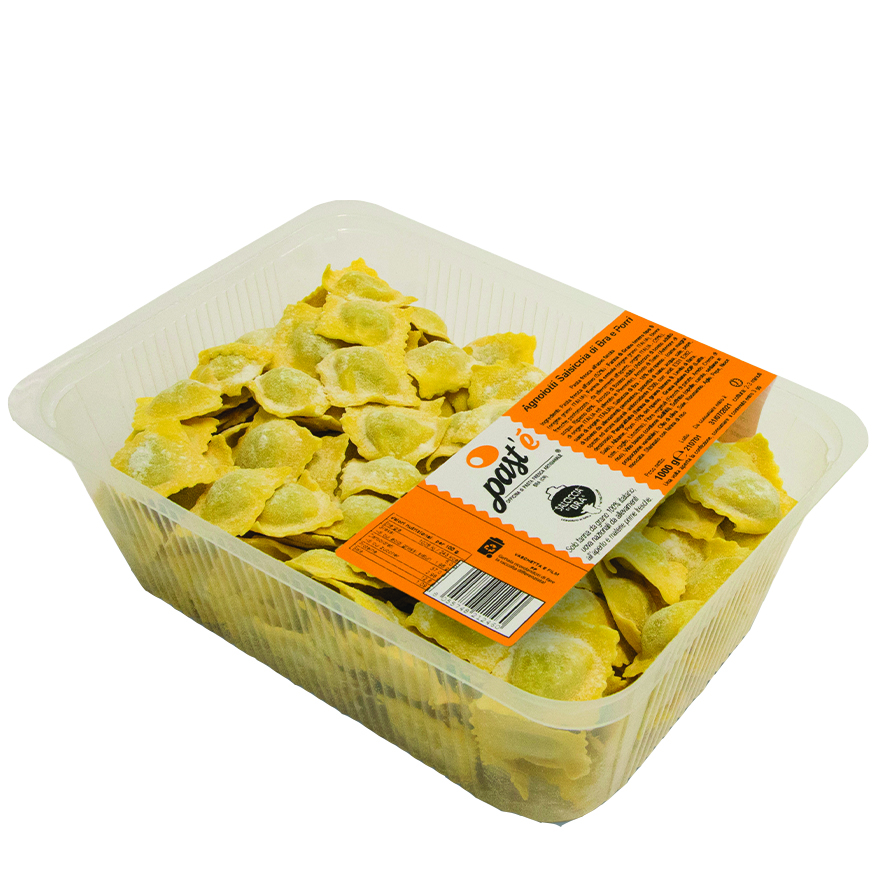 AGNOLOTTI SALSICCIA BRA E PORRI 1KG