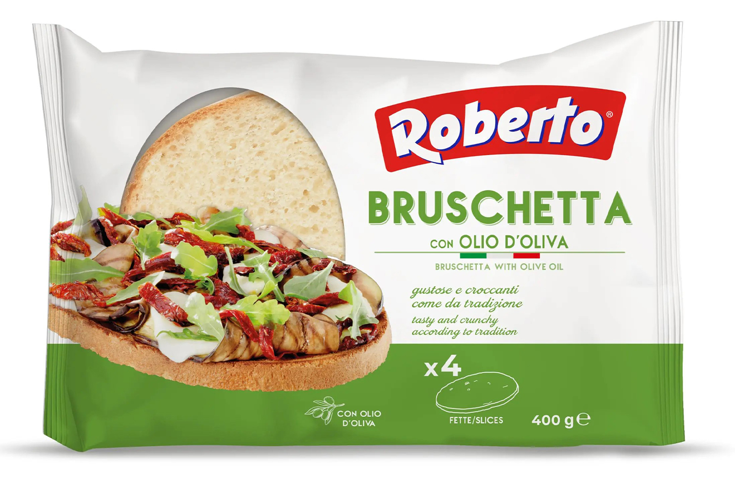 PAIN BRUSCHETTA 4 TRANCHES HUILE OLIVE 400G