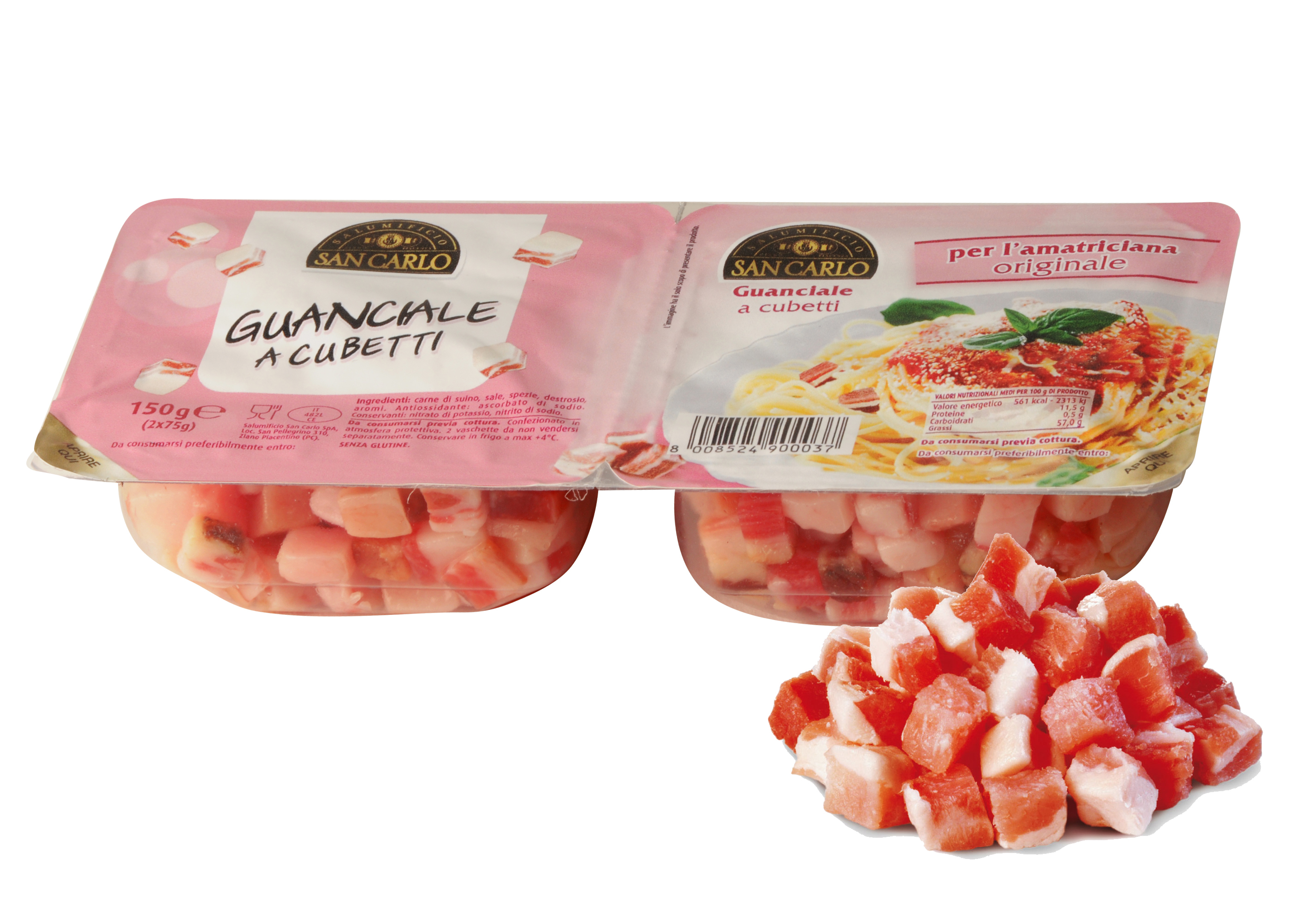 GUANCIALE A CUBETTI 2X75G