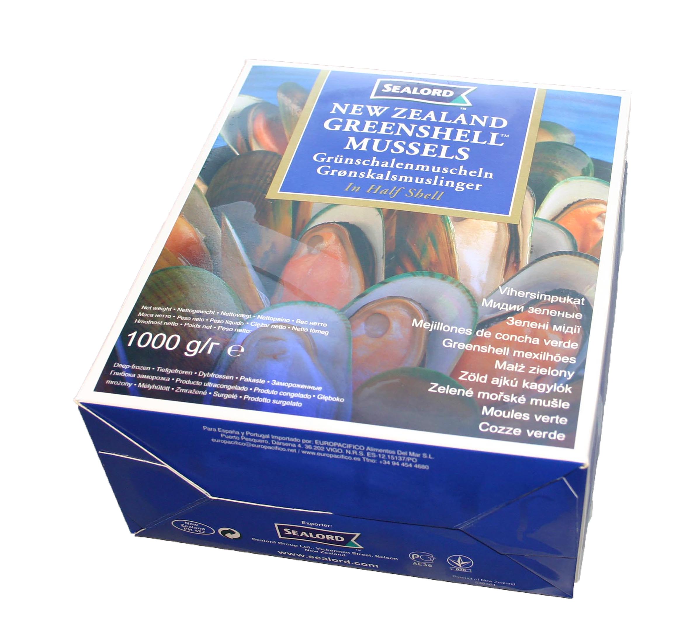 MOULES 1/2 COQUILLE BLANCHIS 30/40 1KG IQF