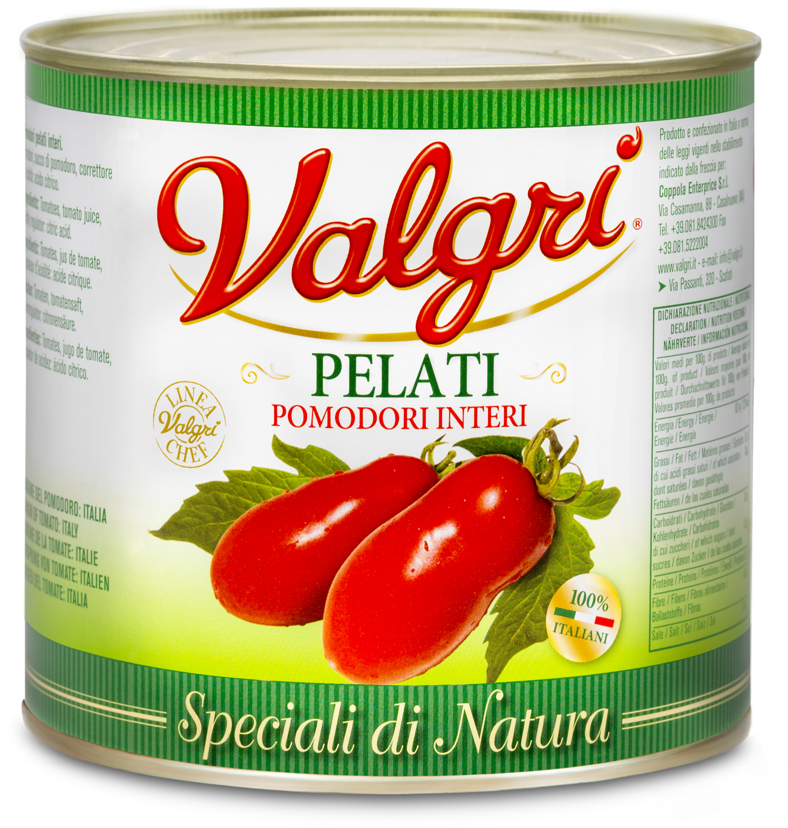 TOMATES PELEES ENTIERES 2.5KG PELATI (PNE1.5KG)
