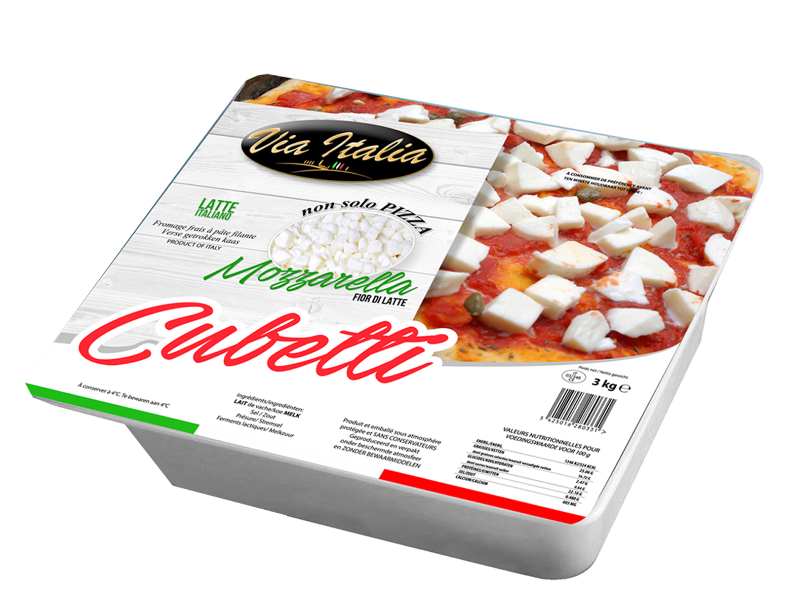 MOZZA EN CUBES 3KG FIOR DI LATTE